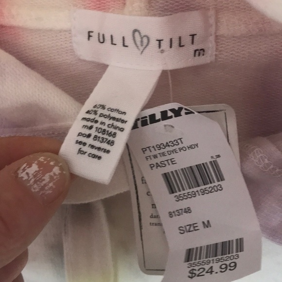 🍭FULL TILT tye-dye crop cotton hoodie - Picture 4 of 6